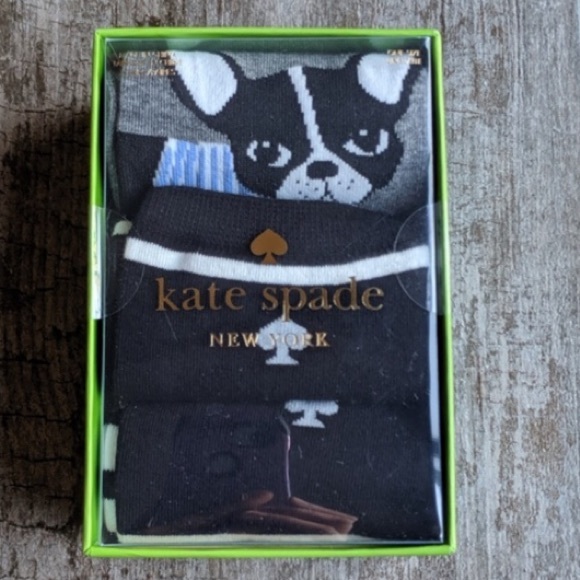 NIB Kate Spade Boxed 3 Set Socks